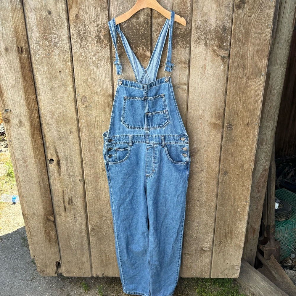 We The Free Medium Blue Denim Overalls with Adjustable Straps